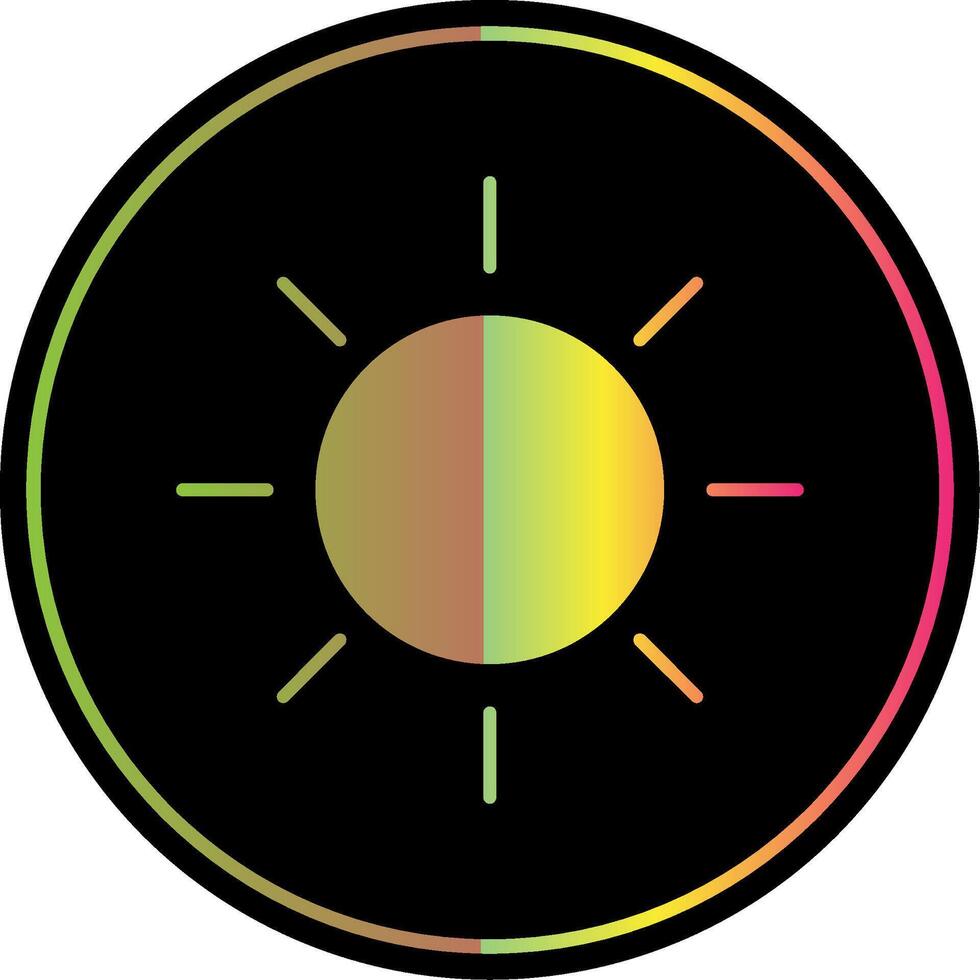 Sonne Glyphe fällig Farbe Symbol vektor