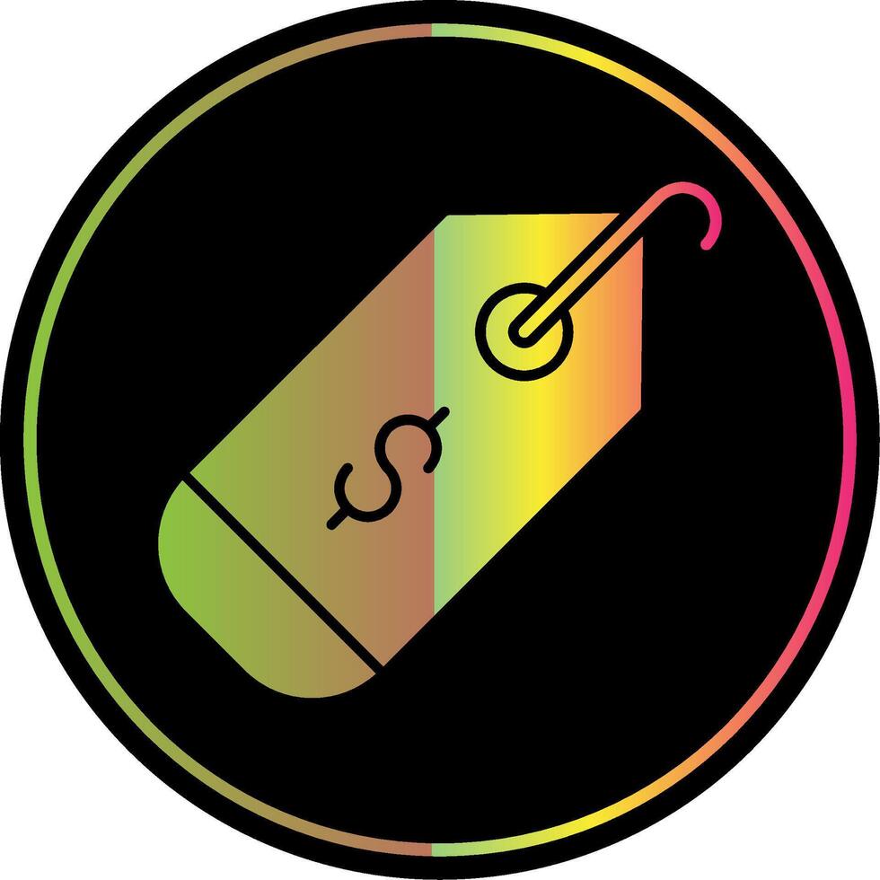 Etikett Glyphe fällig Farbe Symbol vektor