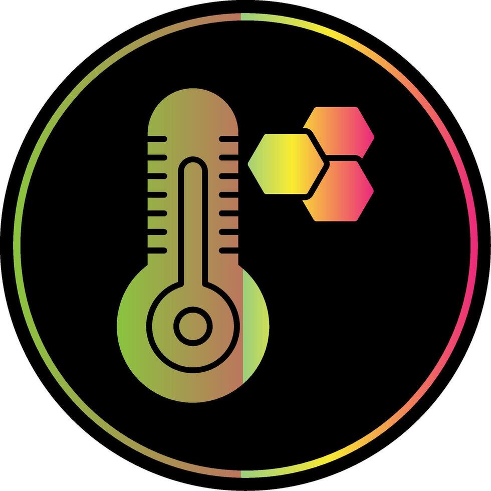 termometer glyf på grund av Färg ikon vektor