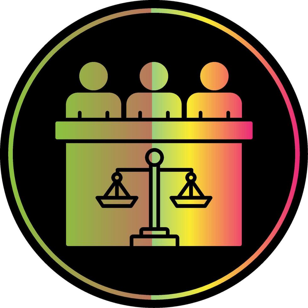 domstol jury glyf på grund av Färg ikon vektor