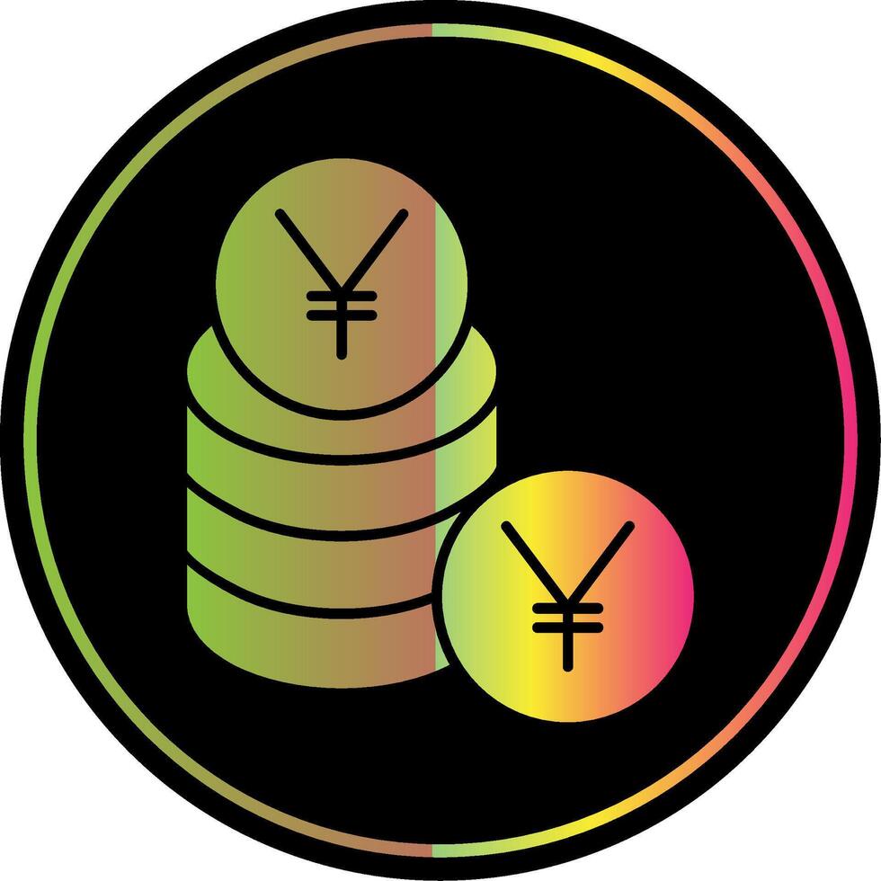Yen Glyphe fällig Farbe Symbol vektor