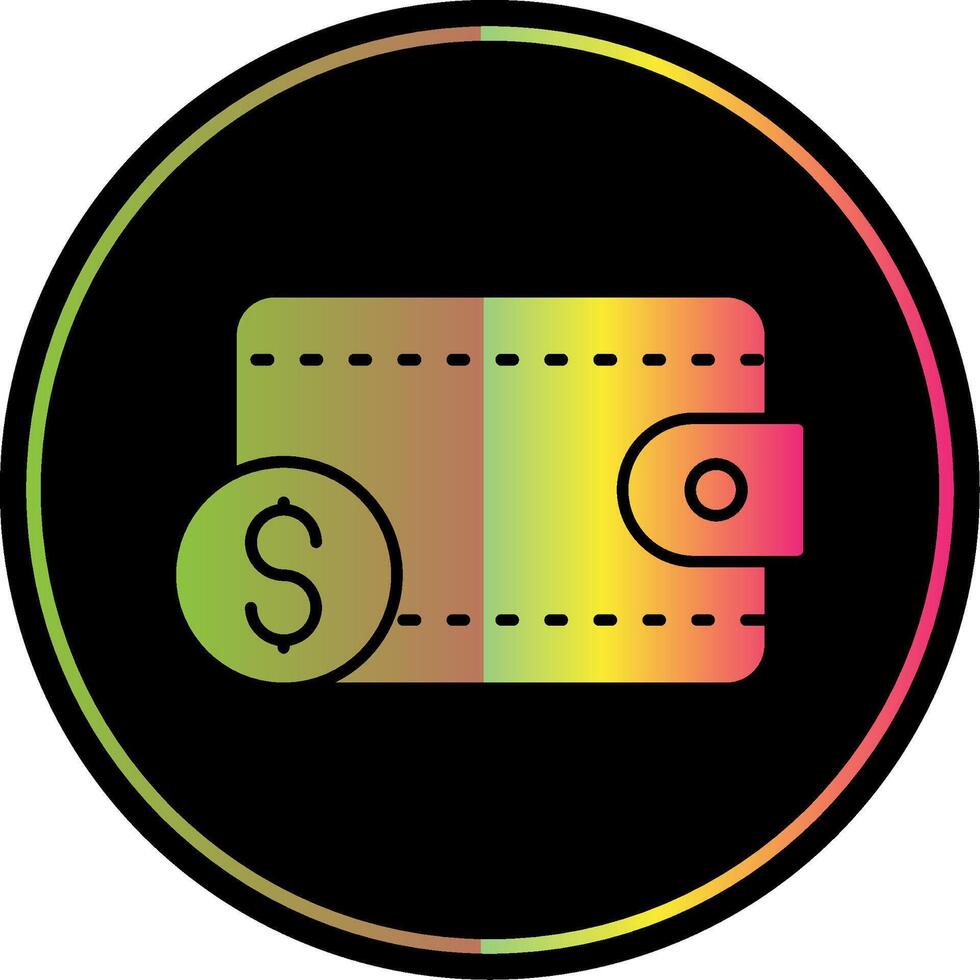 Geldbörse Glyphe fällig Farbe Symbol vektor