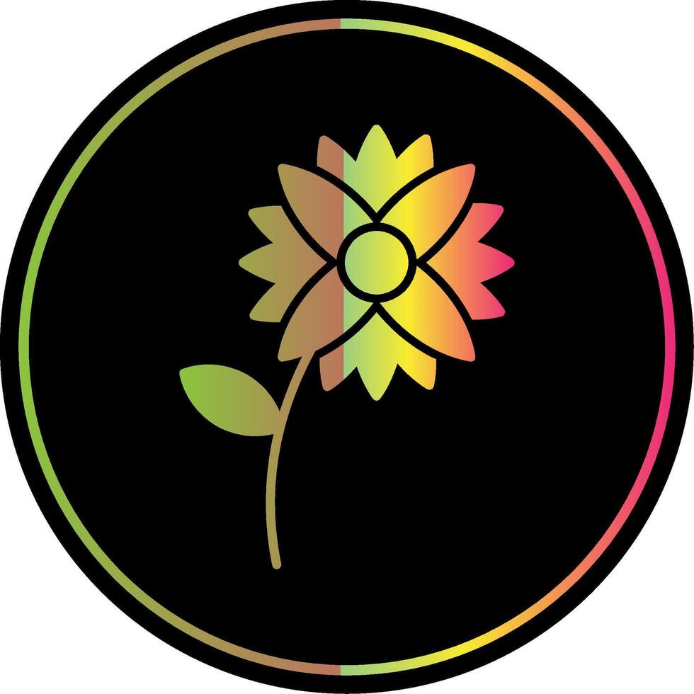 Blume Glyphe fällig Farbe Symbol vektor