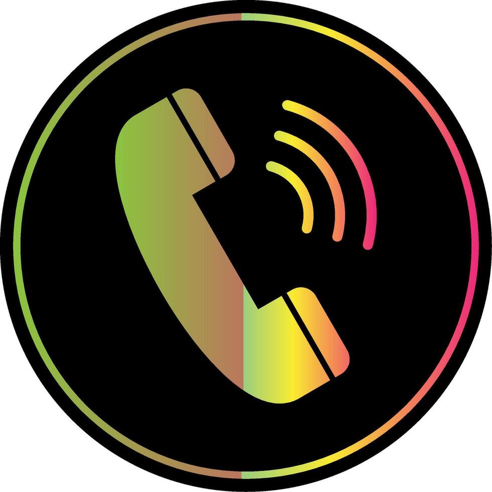 Telefon Anruf Glyphe fällig Farbe Symbol vektor