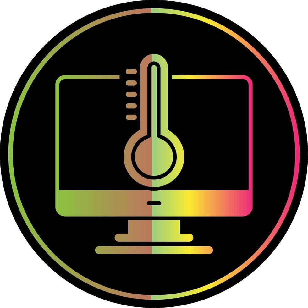 temperatur glyf på grund av Färg ikon vektor