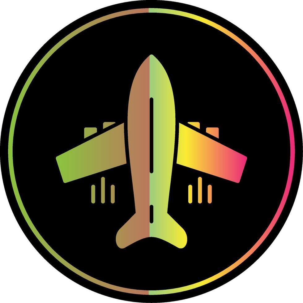 fliegend Flugzeug Glyphe fällig Farbe Symbol vektor