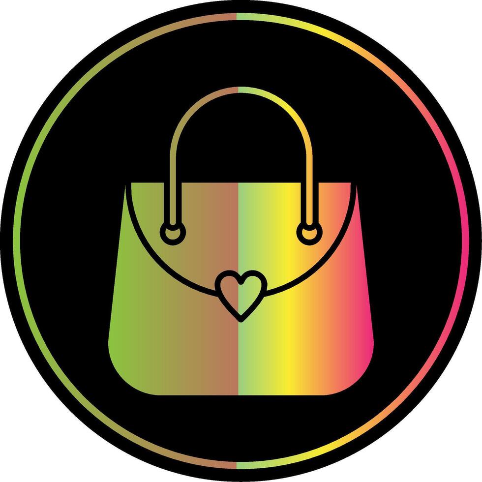 handväska glyf på grund av Färg ikon vektor