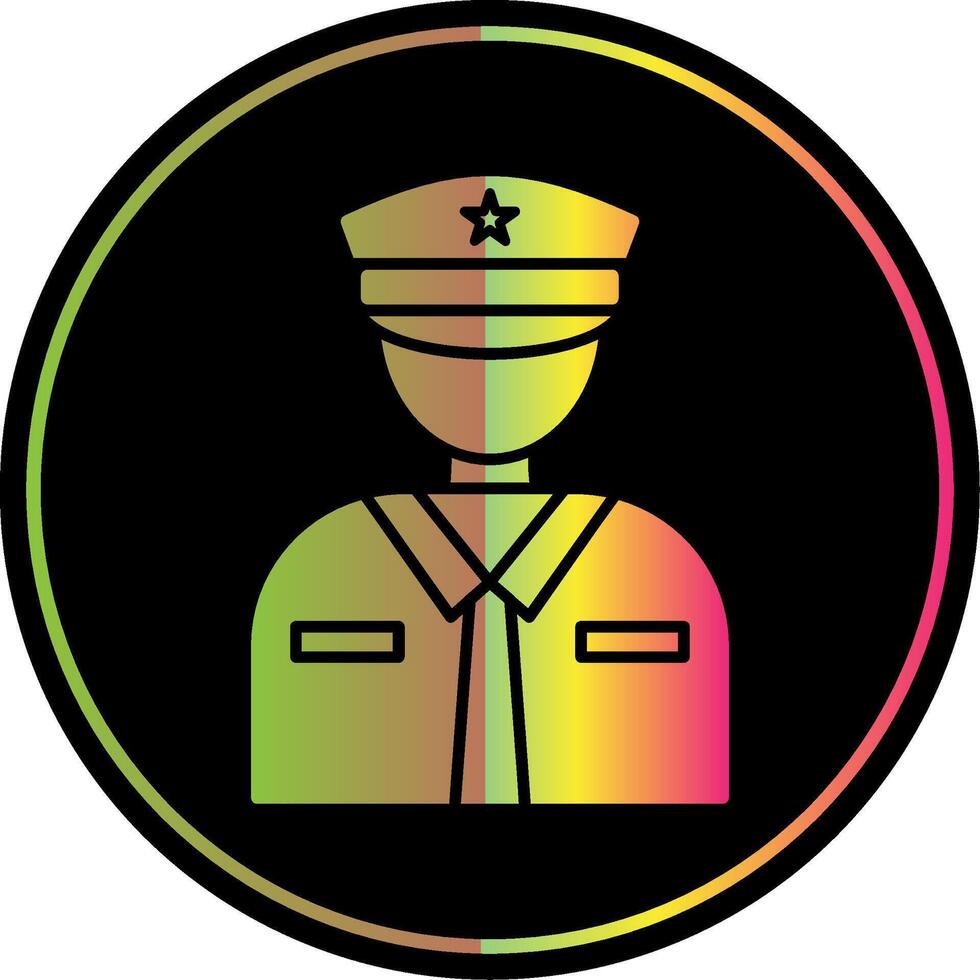 officer glyf på grund av Färg ikon vektor