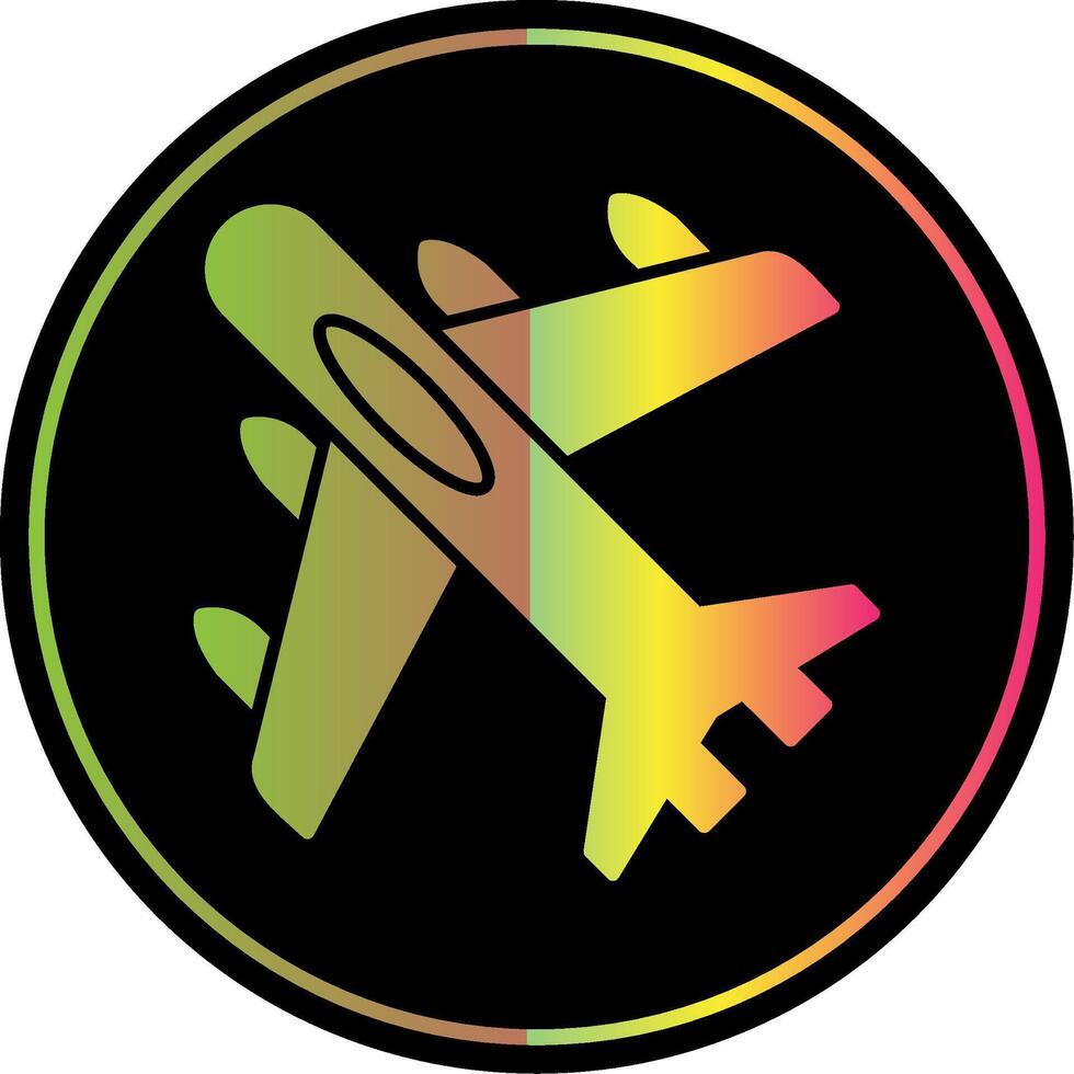 Jet Flugzeug Glyphe fällig Farbe Symbol vektor