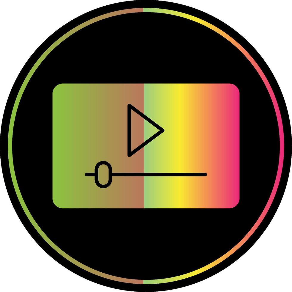 video marknadsföring glyf på grund av Färg ikon vektor
