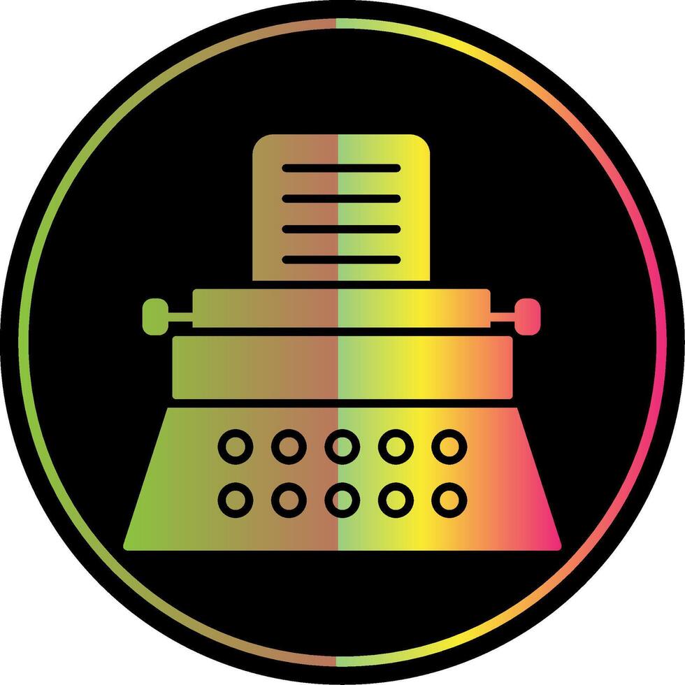 Schreibmaschine Glyphe fällig Farbe Symbol vektor