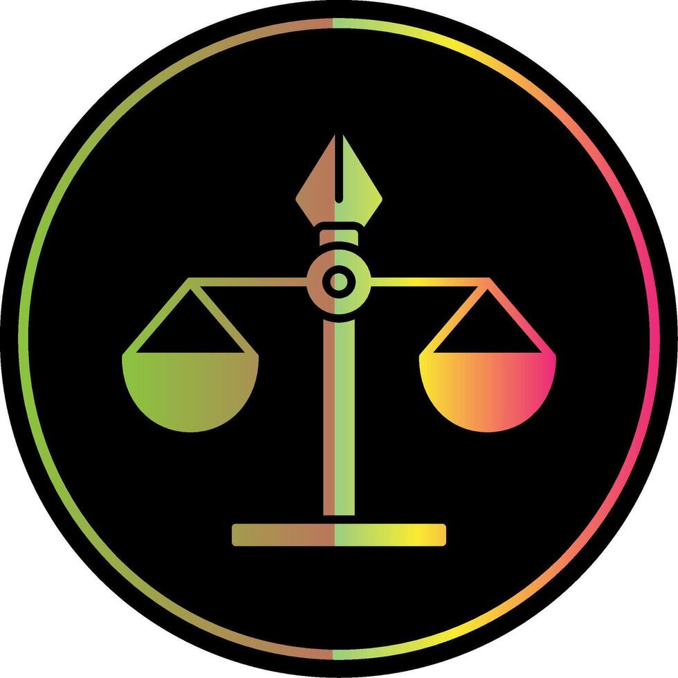 Gerechtigkeit Rahmen Glyphe fällig Farbe Symbol vektor