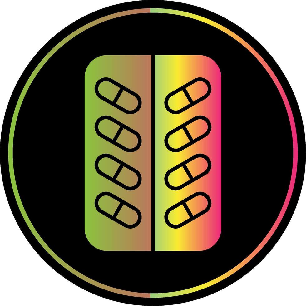 Pille Glyphe fällig Farbe Symbol vektor