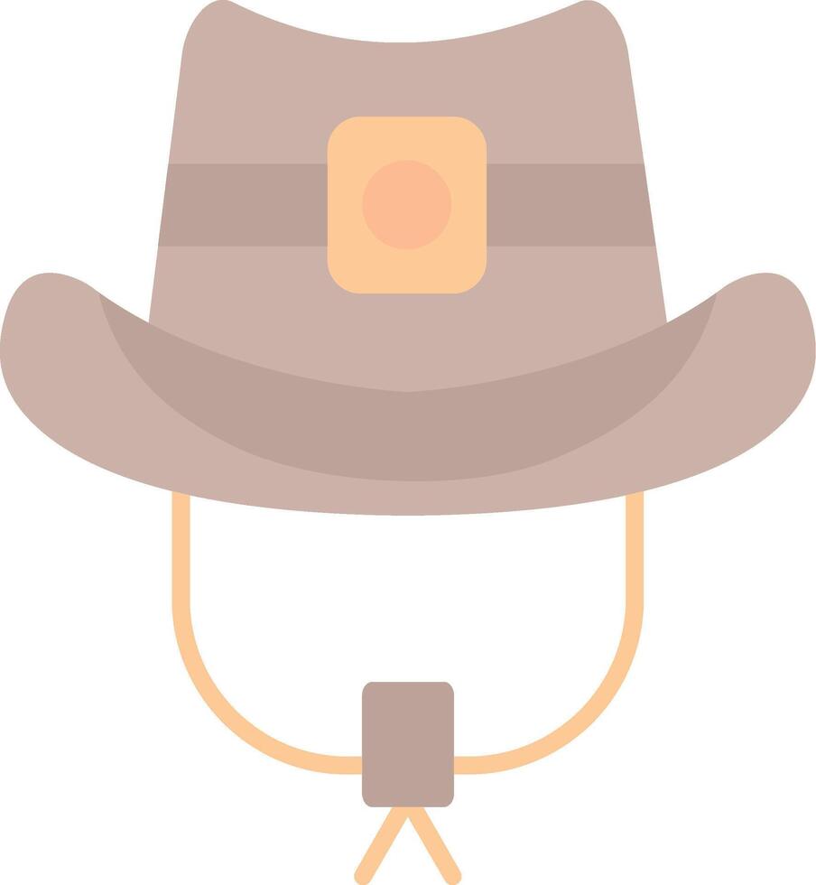 cowboy hatt platt ljus ikon vektor