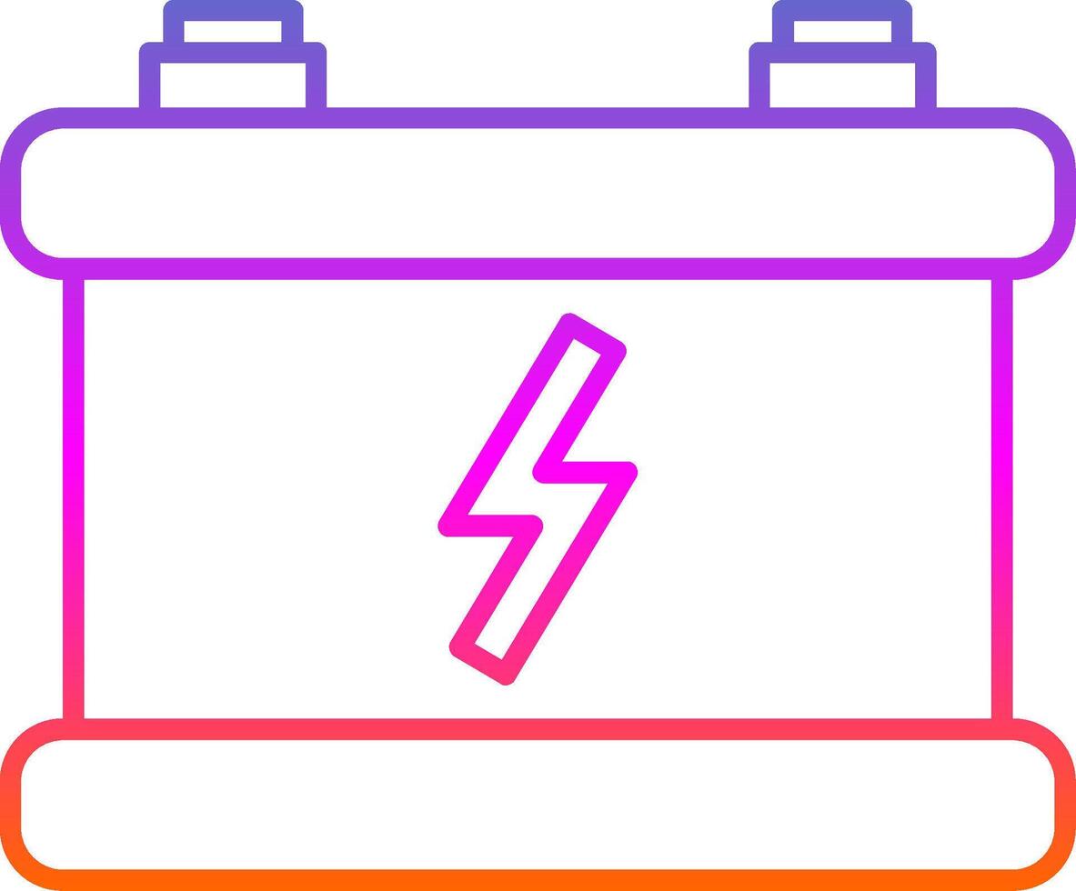 Symbol für Farbverlauf der Autobatterielinie vektor