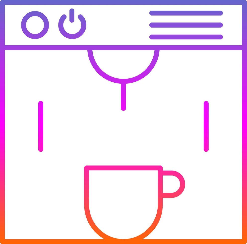 coffe tillverkare linje lutning ikon vektor