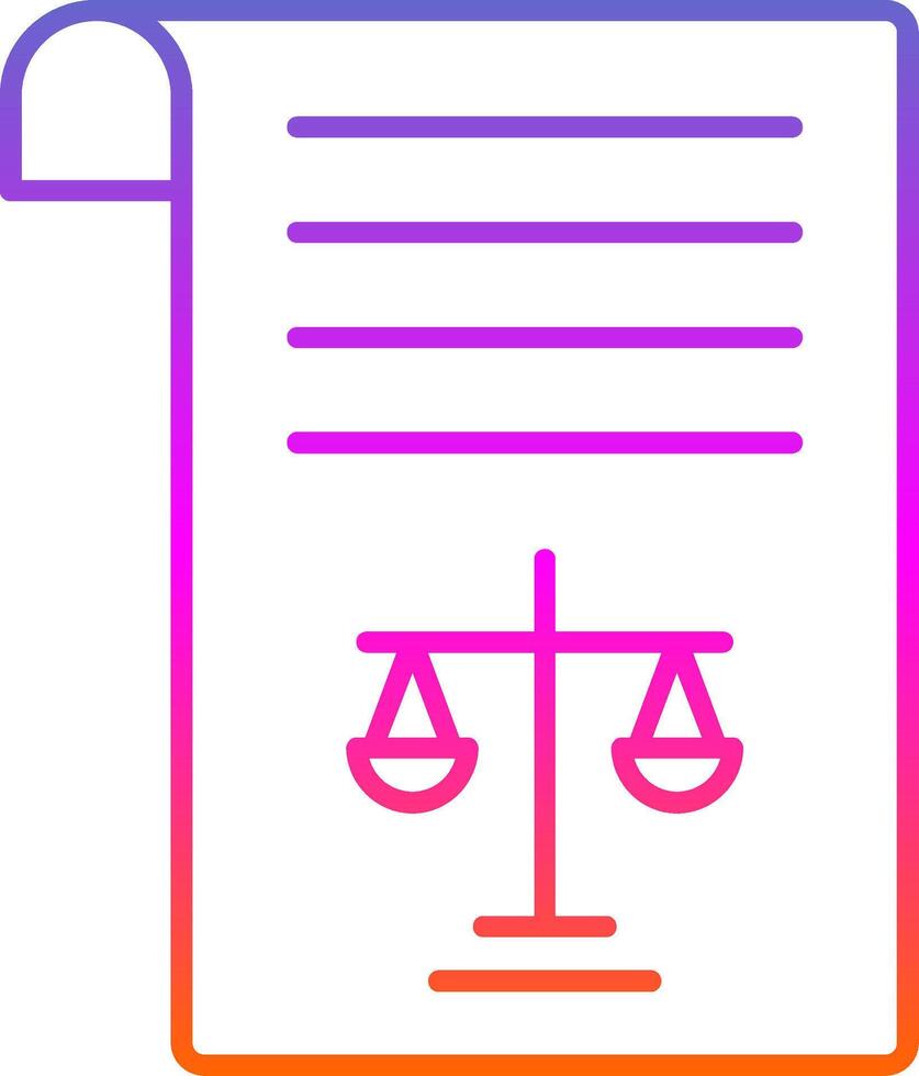 juridisk dokument linje gradient ikon vektor