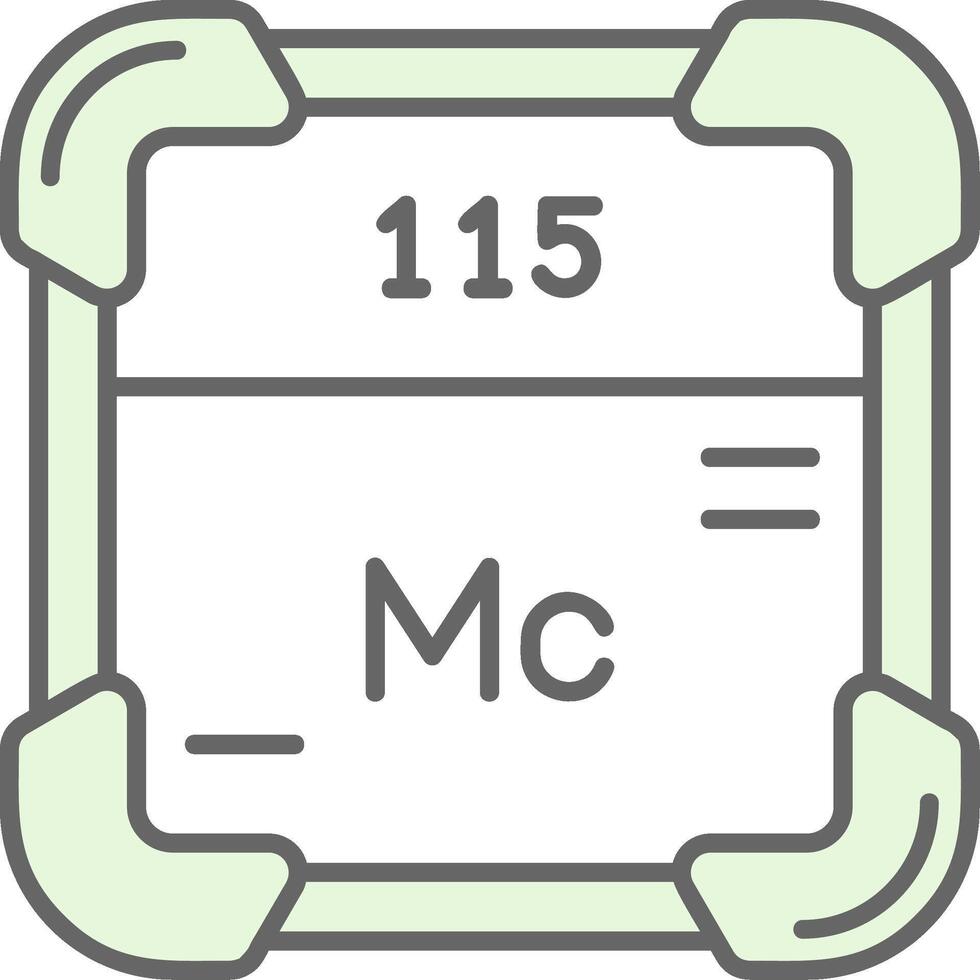 moscovium Grün Licht Stutfohlen Symbol vektor