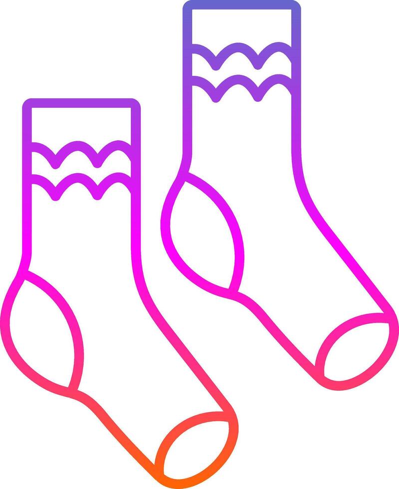 Paar von Socken Linie Gradient Symbol vektor