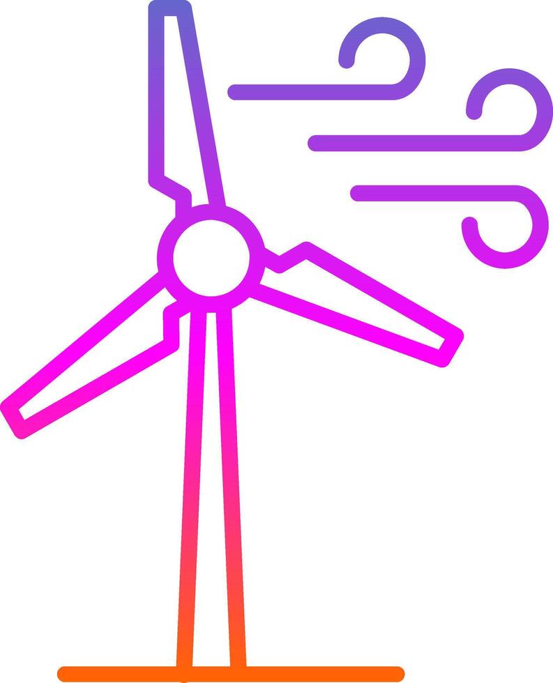 Windmühlen Linie Gradient Symbol vektor