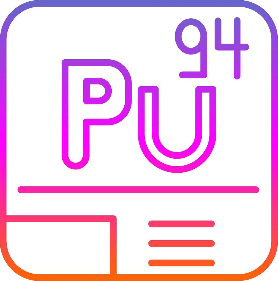 Plutonium Linie Gradient Symbol vektor