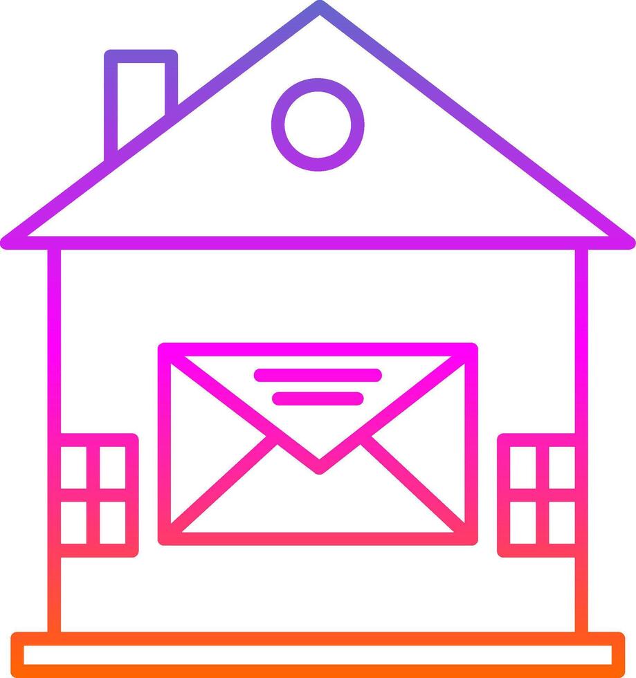 Haus Mail Linie Gradient Symbol vektor