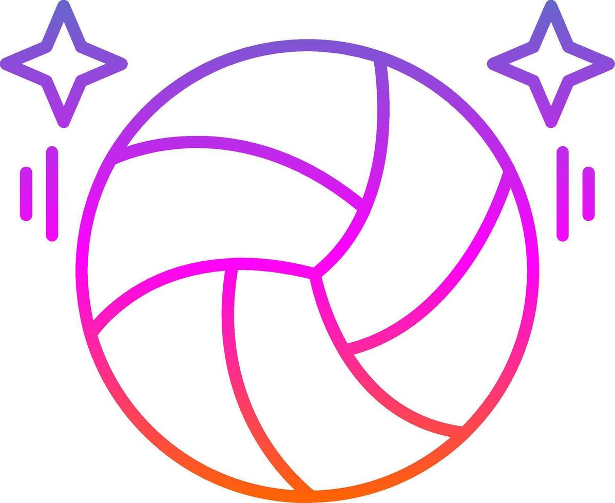 volleyboll linje lutning ikon vektor