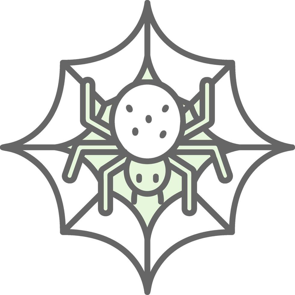 Spindel webb grön ljus fylla ikon vektor