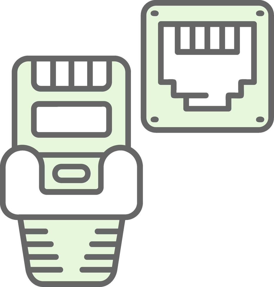 Ethernet Grün Licht Stutfohlen Symbol vektor