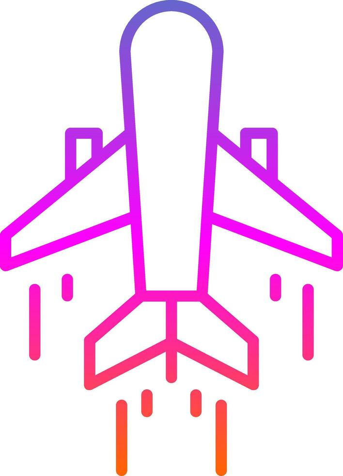luft transport linje lutning ikon vektor