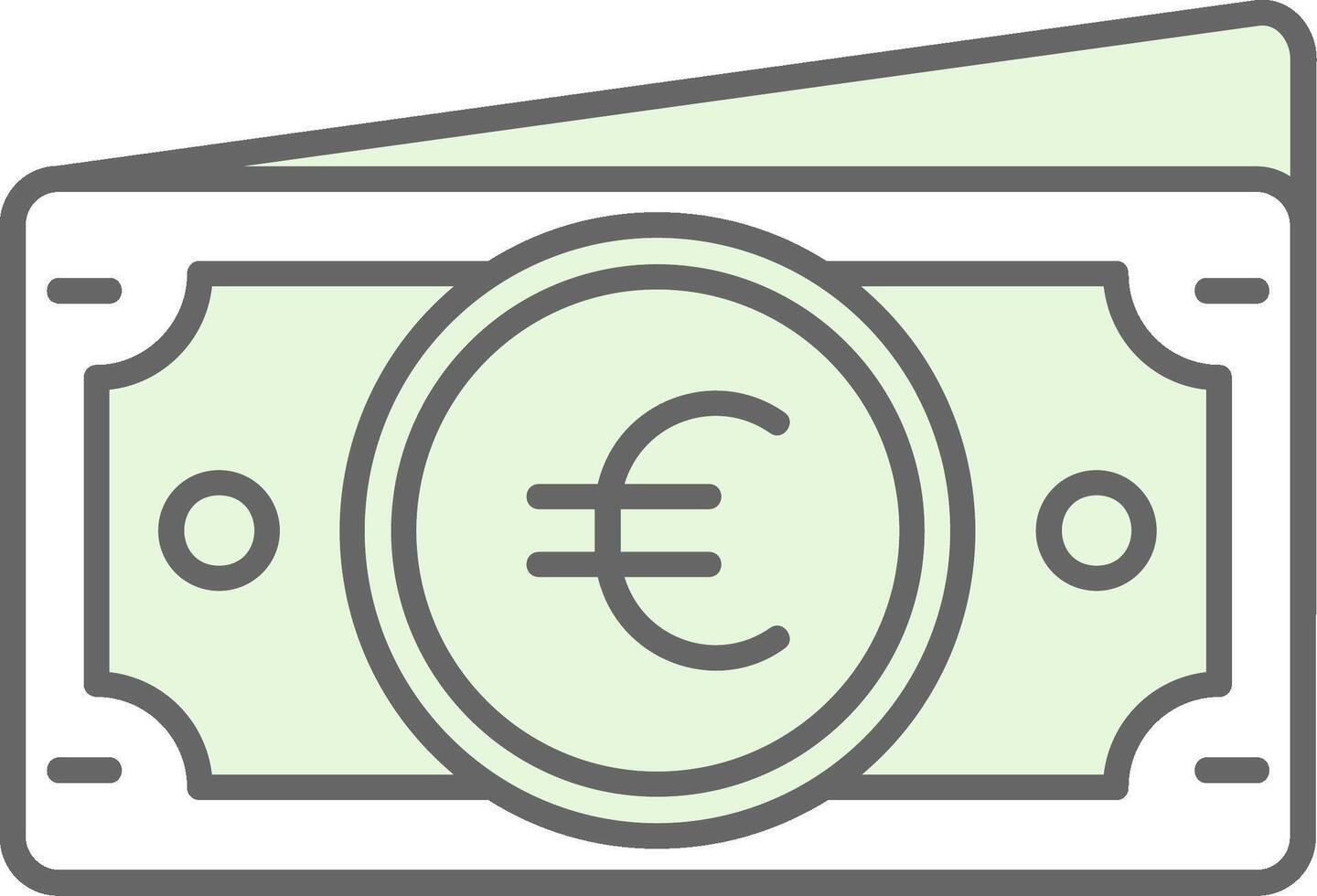 euro grön ljus fylla ikon vektor