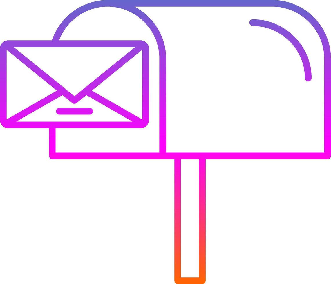 Mail Box Linie Gradient Symbol vektor