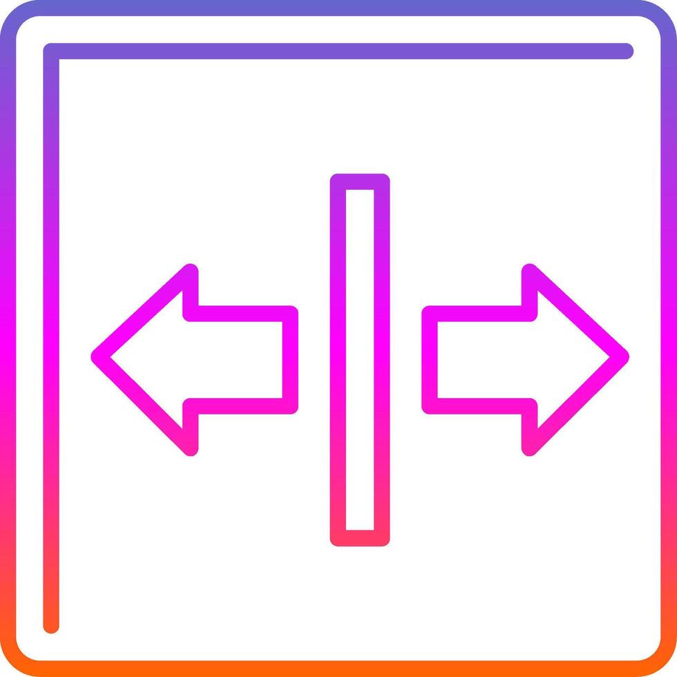 Farbverlaufssymbol für die linke rechte Linie vektor