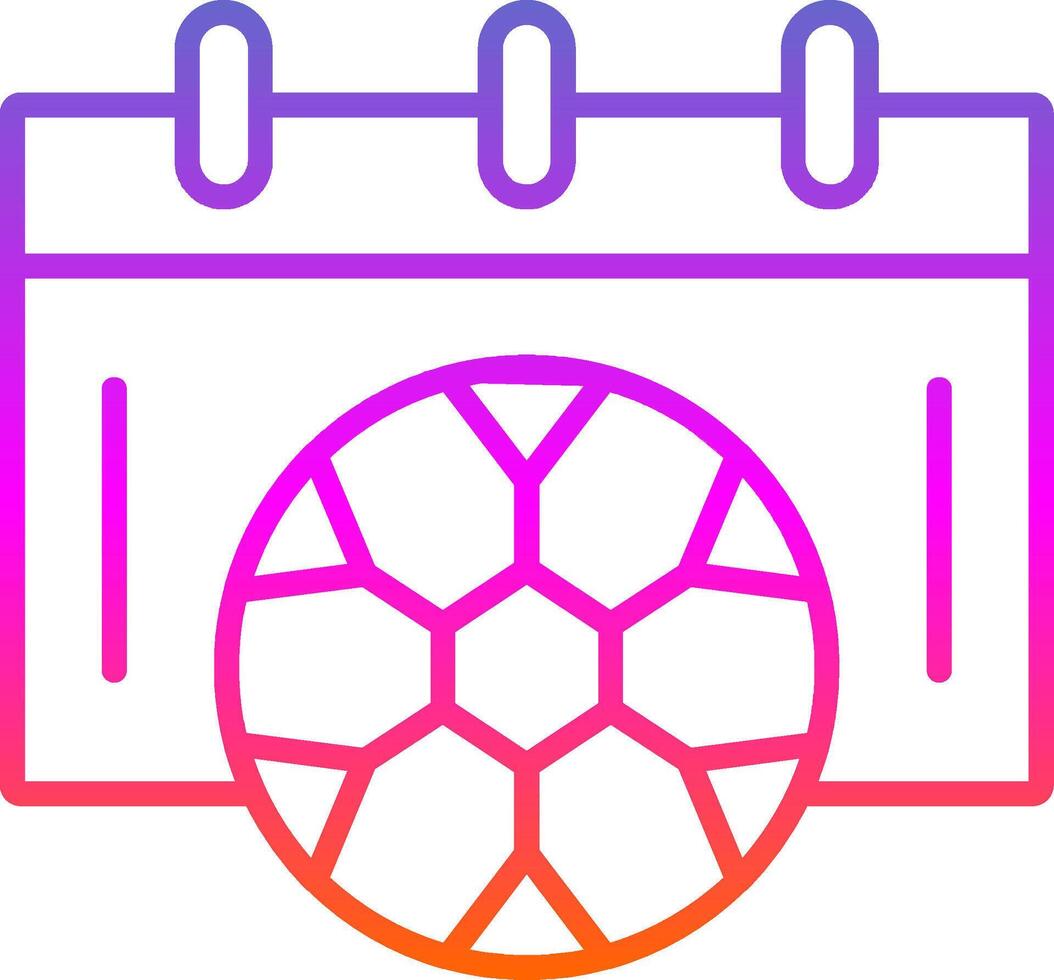 Fußball Zeitplan Linie Gradient Symbol vektor