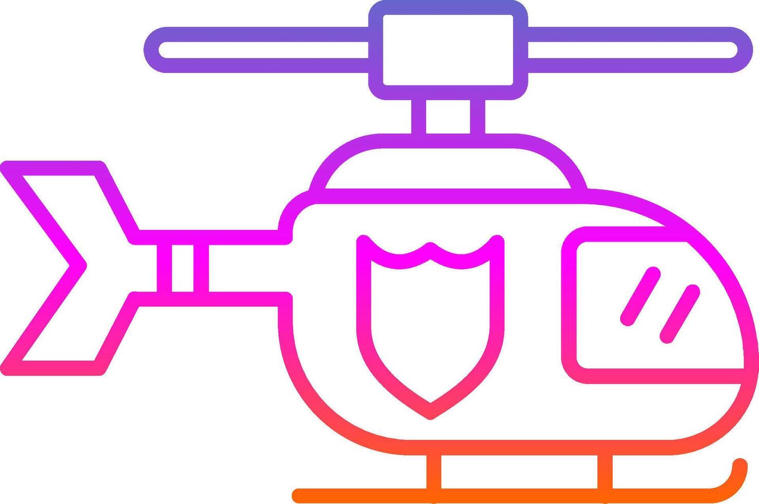 Polizei Hubschrauber Linie Gradient Symbol vektor