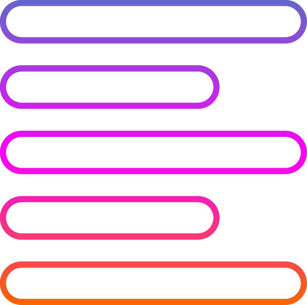 horizontal links ausrichten Linie Gradient Symbol vektor