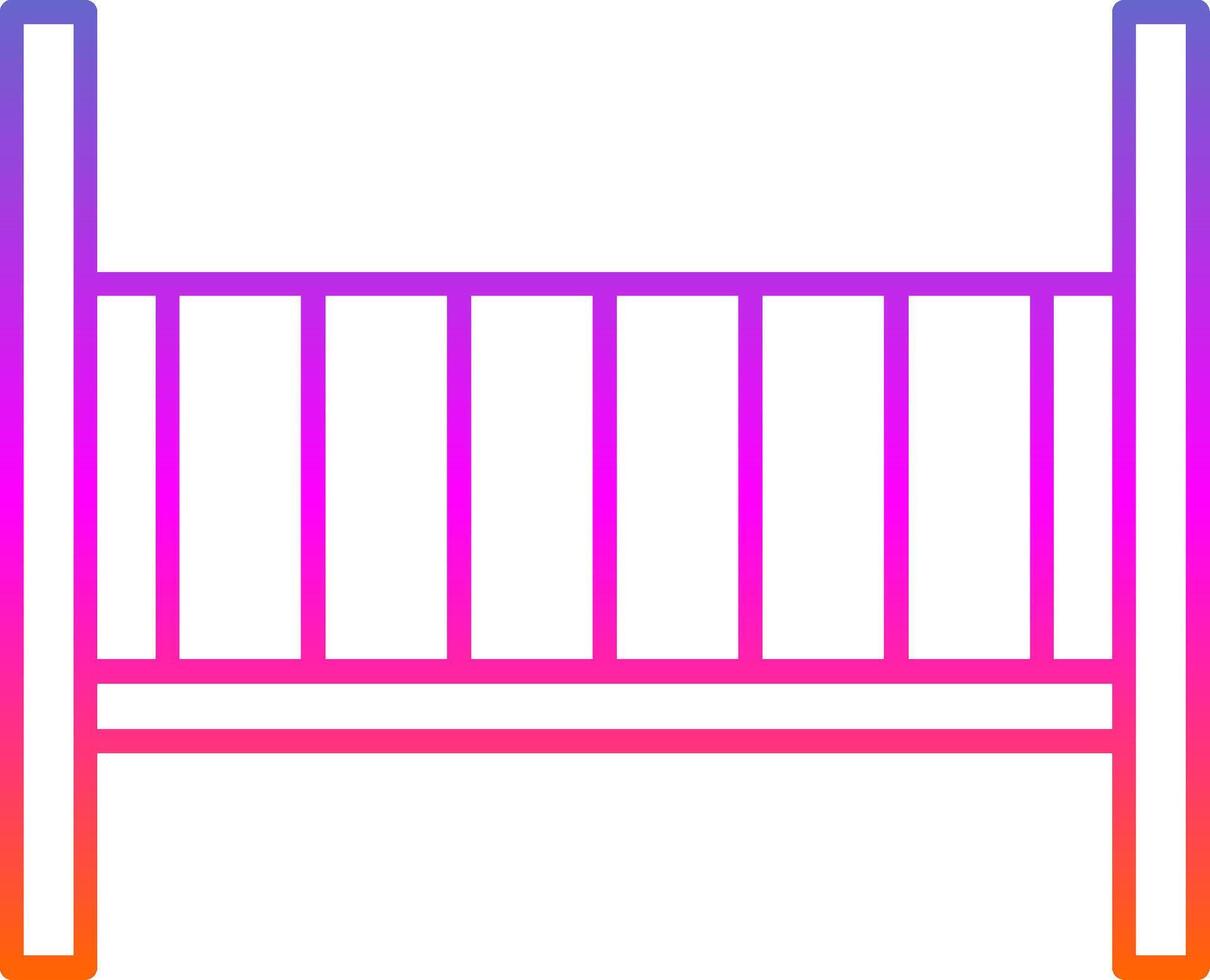 Baby Krippe Linie Gradient Symbol vektor