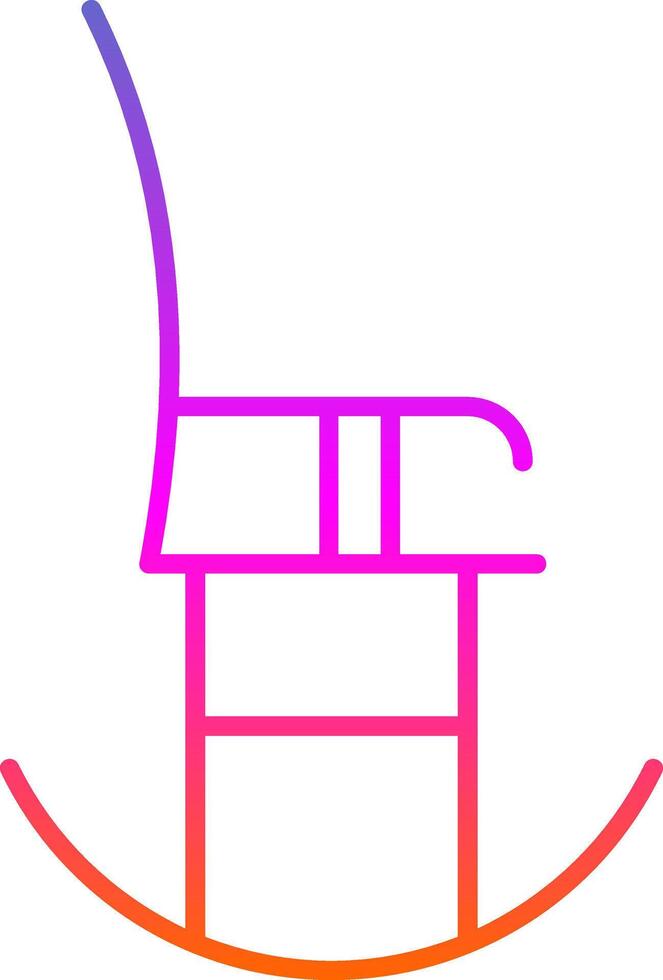 gungande stol linje lutning ikon vektor