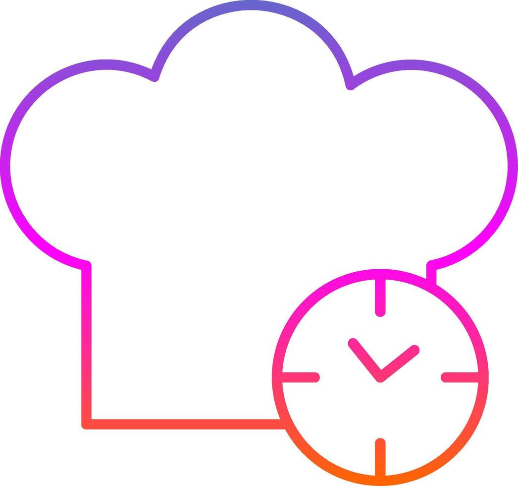 Küche Timer Linie Gradient Symbol vektor