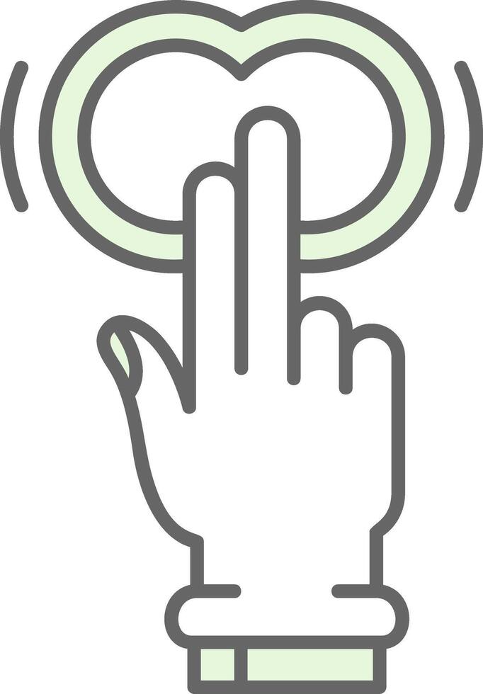 två fingrar dubbel- kran grön ljus fylla ikon vektor