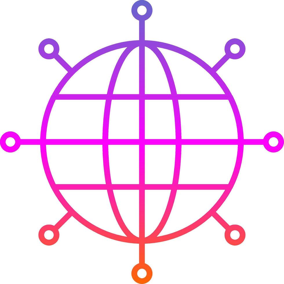 Symbol für den Farbverlauf der Netzwerklinie vektor