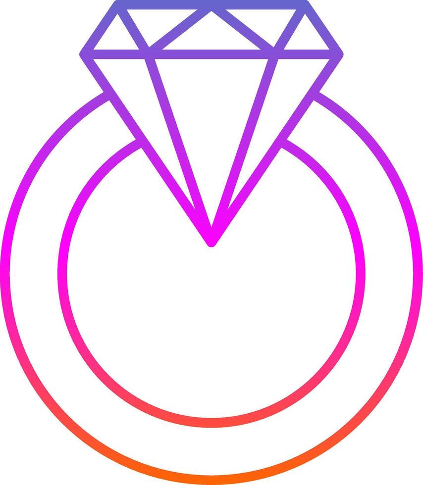 diamant ringa linje lutning ikon vektor