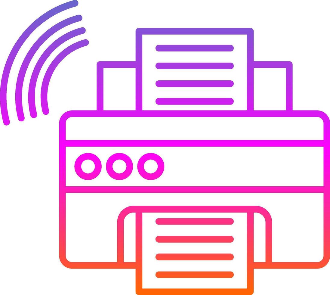Symbol für den Farbverlauf der Druckerlinie vektor