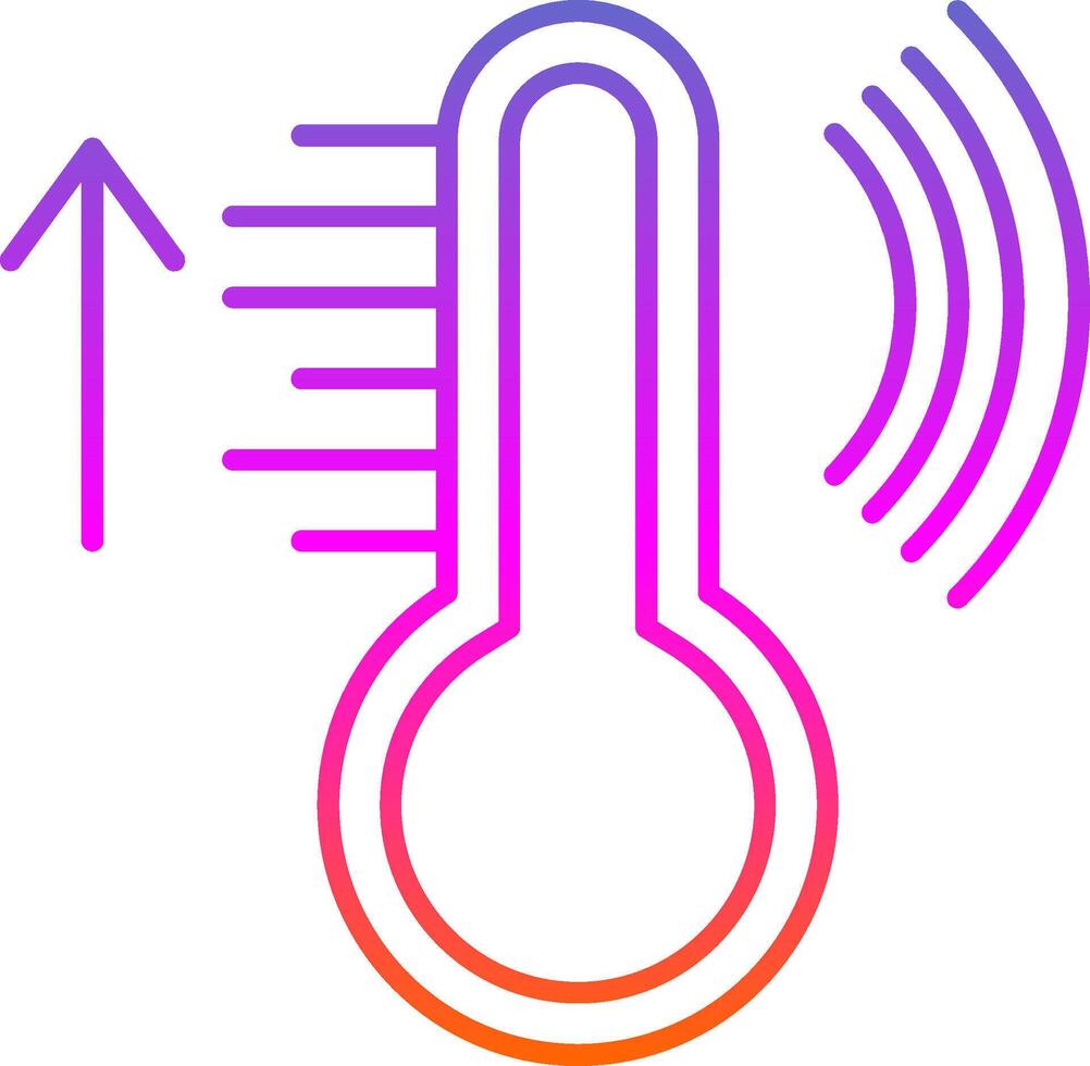 smart temperatur linje lutning ikon vektor
