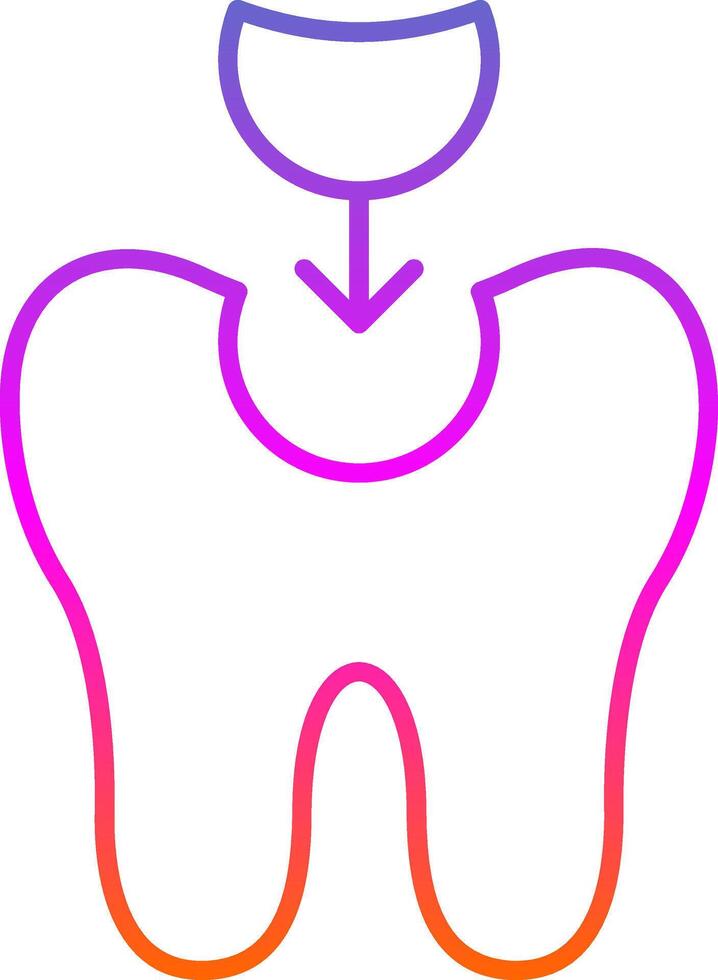 tand fyllning linje lutning ikon vektor