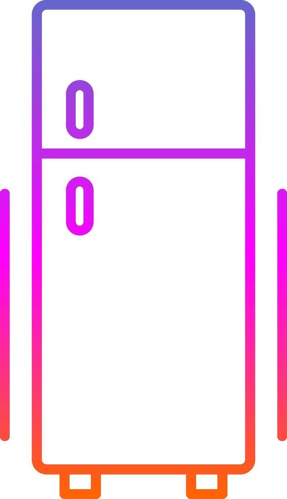 kylskåp linje lutning ikon vektor