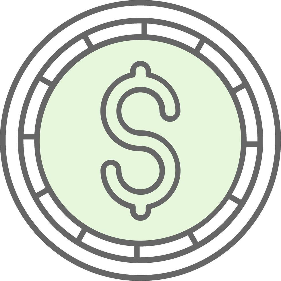 Dollar Münze Grün Licht Stutfohlen Symbol vektor