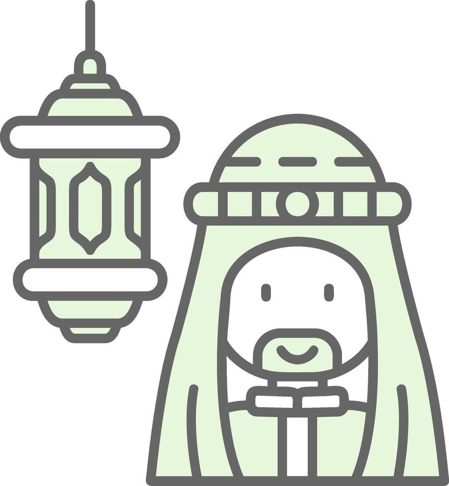 arabicum grön ljus fylla ikon vektor
