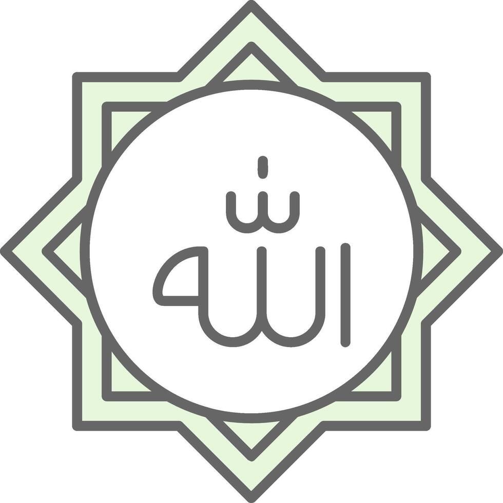 Allah Grün Licht Stutfohlen Symbol vektor