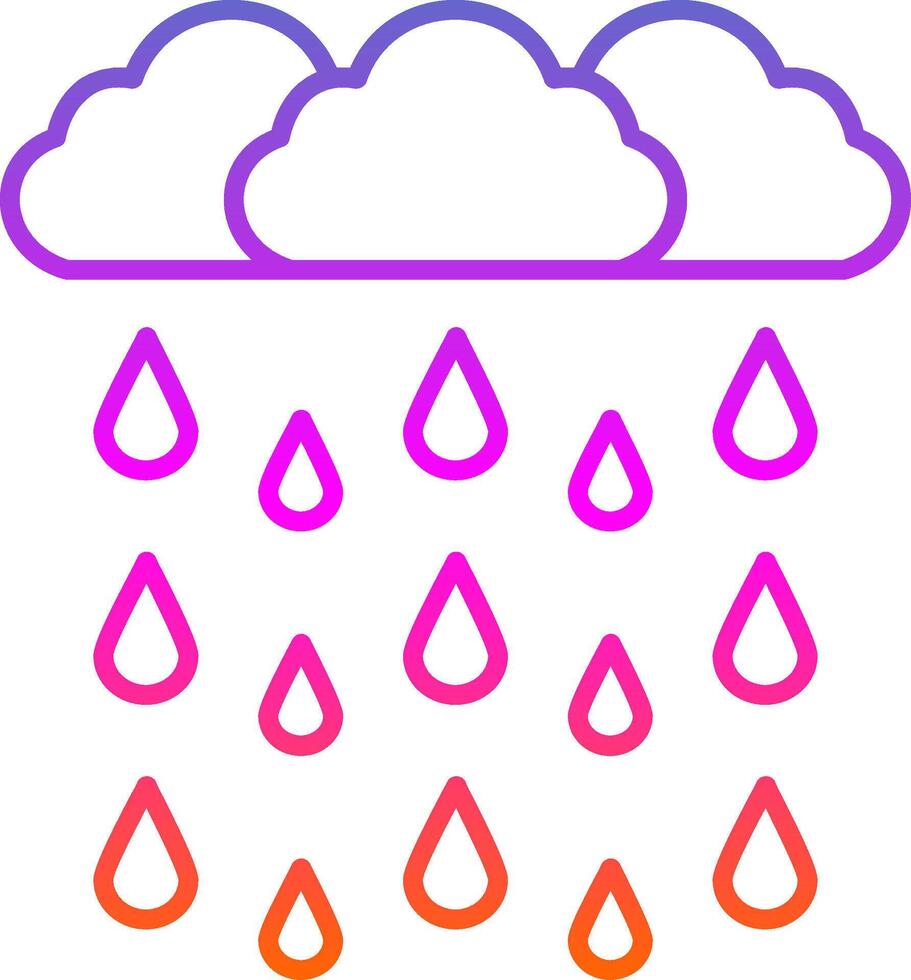 Symbol für starken Regenlinienverlauf vektor